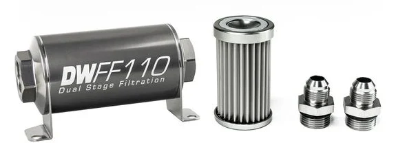 DeatschWerks In-Line Fuel Filter Kit -8AN 5 Micron 110mm