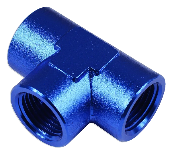 Trójnik żeński/żeński/żeński 1/8 NPT Niebieski