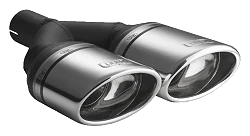 Uniwersalna końcówka tłumika owalna 120×80mm długość 250mm średnica montażowa 55mm - N2-27L/55