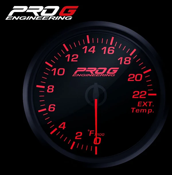 Wskaźnik Pro G Race Series RC, temperatury spalin EGT °F RED 52mm