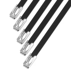 Nuke Performance opaski zaciskowe ze stali nierdzewnej 7.9 mm x 350 mm 5 szt czarne
