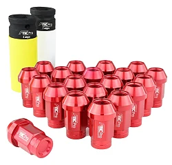 Kute nakrętki aluminiowe do kół  FMIC.Pro M14x1.25 Czerwone 20szt. stożkowe 7075-T6