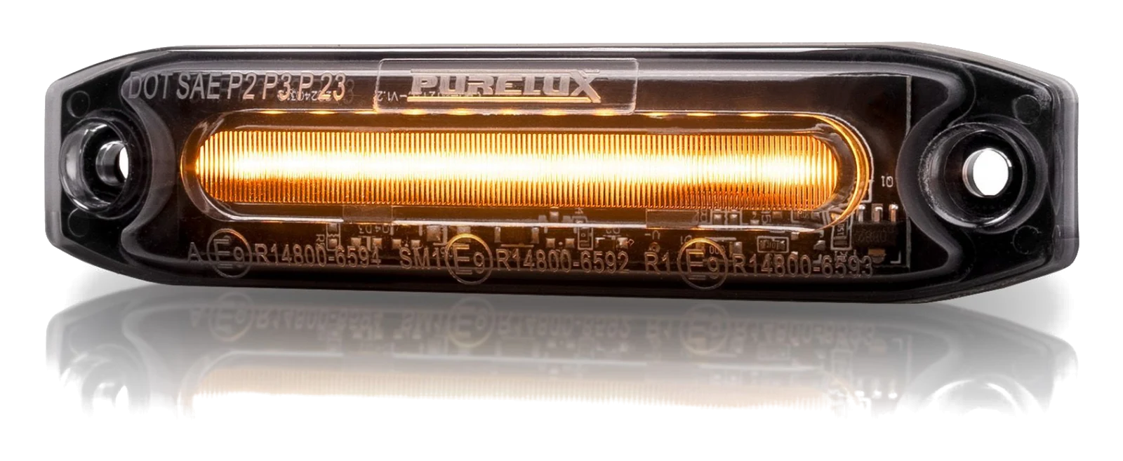 Lampa Pozycyjna LED Bursztynowa Purelux Specter 12X Dark 12V 24V 6W 102mm