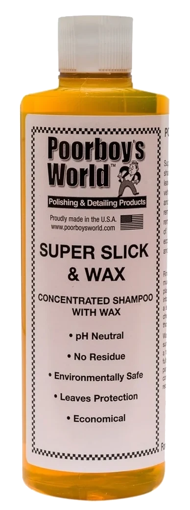 POORBOY'S WORLD Super Slick & Wax szampon do mycia z woskiem 473ml