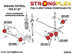 281487B: Tuleja wahacza przedniego tylna Nissan Patrol Y60