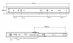 Szyny prowadnice fotela kubełkowego FMIC.Pro ze szpilkami 420mm zakres 240mm