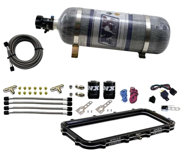 Holley High Ram Plenum Plate System with 12Lb Carbon Bottle Nitrous Express NX Bottle 20940-12