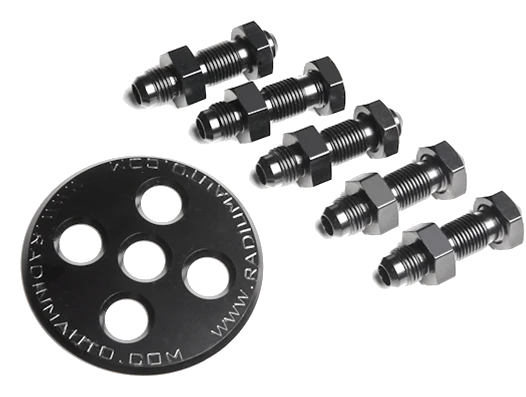 Bulkhead Plate 6AN with Fittings and Nuts Radium Engineering