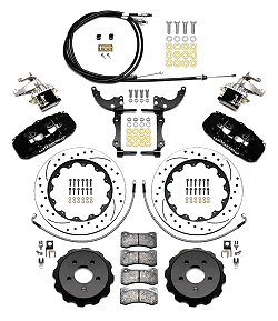 Wilwood 140-13888-D AERO4-MC4 Big Brake Parking Zestaw hamulcowy tylny 14.00 wiercony czarny Ford