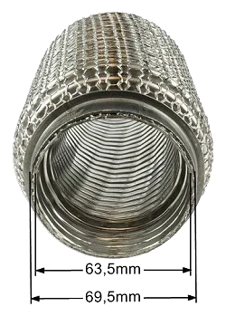 Wzmocniony łącznik elastyczny wydechu 63mm 150 mm