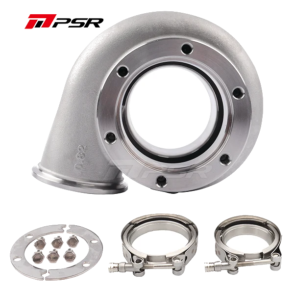 Pulsar PSR Turbine Housing Drop in Precision PTE Ball Bearing V-Band Inlet Outlet 0.82 A/R Stainless Steel for 6266 / 6466 / 6766