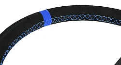 Kierownica sportowa FMIC.Pro Track zamszowa 350mm odsadzenie 90mm niebieska