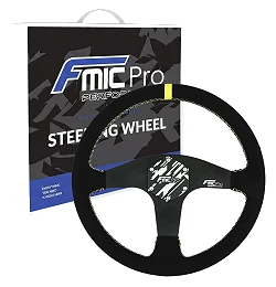 Kierownica sportowa FMIC.Pro Classic zamszowa 350mm odsadzenie 33mm żółta