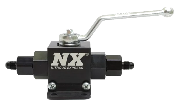 Lightweight Billet Aluminum In-Line Ball Valve- 1/2 Inch I.D. W/ 4AN Fittings Nitrous Express NX-15159-4
