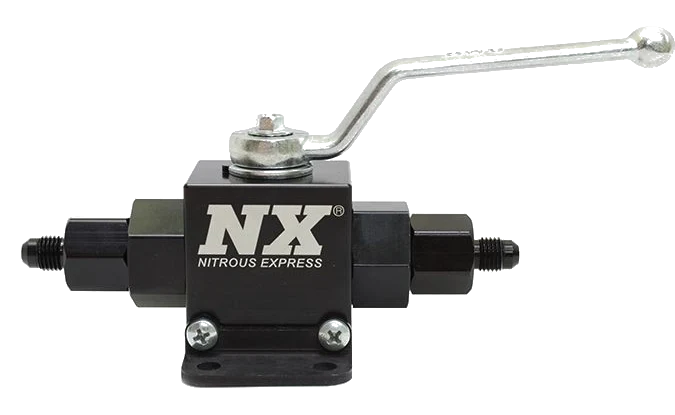 Lightweight Billet Aluminum In-Line Ball Valve- 1/2 Inch I.D. W/ 4AN Fittings Nitrous Express NX-15159-4