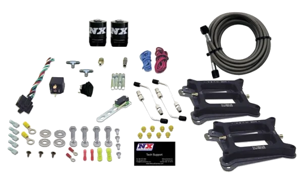 Dual 4150 Conventional Plate System Alcohol Stage 6 50-300Hp without Bottle Nitrous Express NX 30245-00