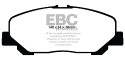 DP42048R Klocki hamulcowe YELLOWSTUFF EBC Brakes Toyota Alphard Estima Lucida Previa Vellfire