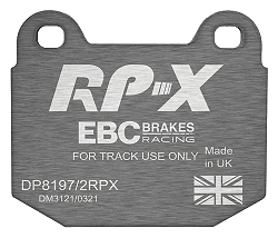 DP8197/2RPX Sportowe klocki hamulcowe RP-X Racing EBC Brakes Lotus 340R Elise Series 1 Elise Series 2 Elise Series 3 Europa Exige Series 1 Exige Series 2 Opel Speedster STRATHCARRON Tesla Ro