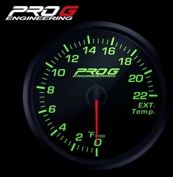 Wskaźnik Pro G Race Series RC, temperatury spalin EGT °F GREEN 52mm