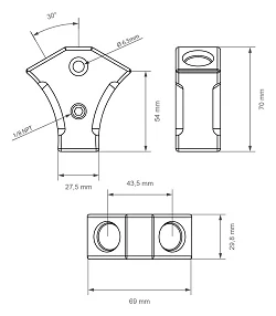 Nuke Performance Y-Block Adapter Fitting AN-8 ORB 3x