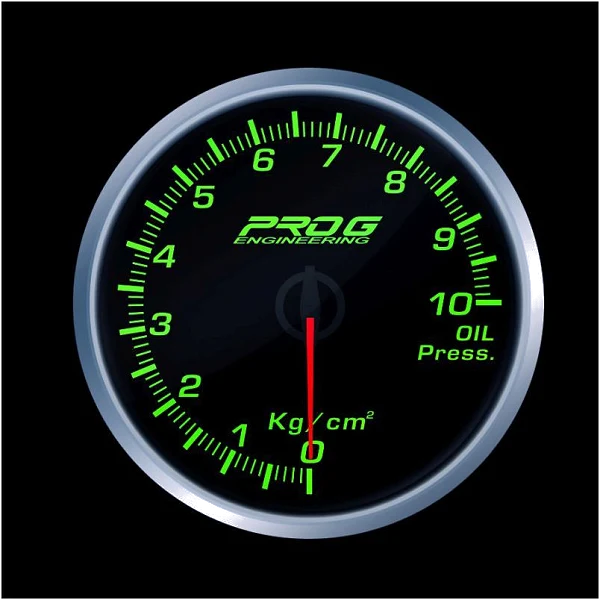 Wskaźnik Pro G Race Series RS, ciśnienia oleju Kg/cm2 GREEN 52mm
