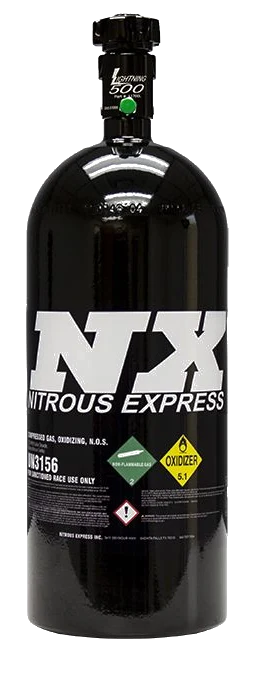 Czarna Butla do nitro Nitrous Express NX 11100B 4.5kg (10Lb) zawór lightning 500