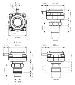 Nuke Performance tłumik pulsacji paliwa FPD70s 3/8 NPT