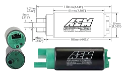 Pompa paliwa AEM E85 340 LPH AEM-50-1200