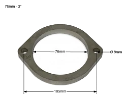 Flansza wydechowa nierdzewna SS304 3'' – 76mm FMIC.EU - 2 otwory