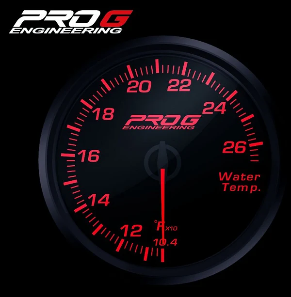 Wskaźnik Pro G Race Series RC, temperatury wody °F RED 52mm
