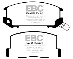 DP2602 Klocki hamulcowe GREENSTUFF EBC Brakes Toyota MR2 Mk1 Toyota MR2 MR2 Mk1 AW11