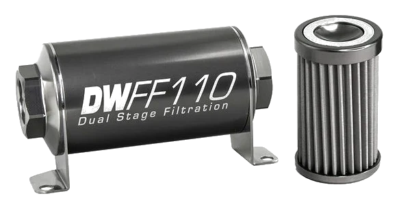 DeatschWerks In-Line Fuel Filter Kit -10AN Female 40 Micron 110mm