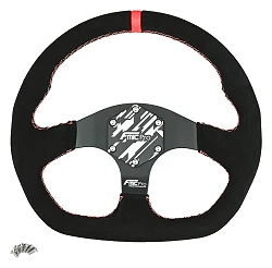 Kierownica sportowa FMIC.Pro D-Shape zamszowa 325mm odsadzenie 42mm czerwona