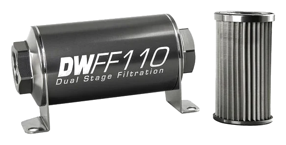 DeatschWerks In-Line Fuel Filter Kit -10AN Female 10 Micron 110mm