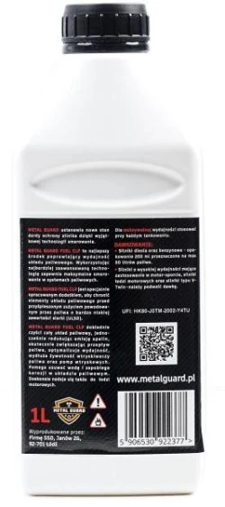 Dodatek Do Paliwa Metal Guard Fuel CLP czyści układ paliwowy i wzbogaca paliwo 1L