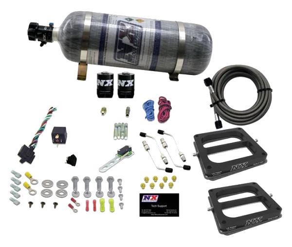 Dual 4500 Conventional Plate System Gasoline Pro-Power 100-500Hp with 12Lb Carbon Bottle Nitrous Express NX 50270-12