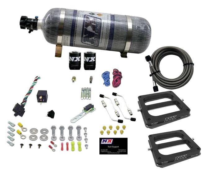 Dual 4500 Conventional Plate System Gasoline Pro-Power 100-500Hp with 12Lb Carbon Bottle Nitrous Express NX 50270-12