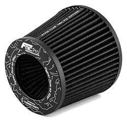 Stożkowy filtr powietrza FMIC.Pro dł. 125mm średnica montażowa 76mm czarny