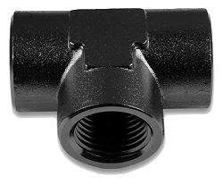 Trójnik żeński/żeński/żeński 1/8 NPT Czarny