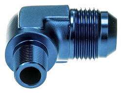 AN4 - 3/8 NPT 90' Nypel adapter męsko-męski JIC - NPT Niebieski