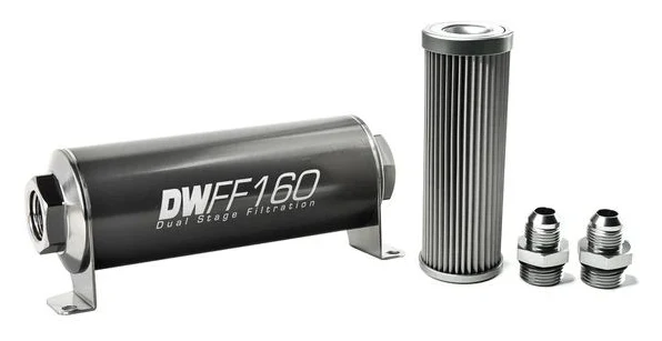 DeatschWerks In-Line Fuel Filter Kit -8AN 10 Micron 160mm