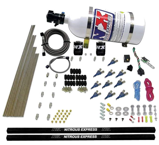 10-Cyl Piranha Direct Port Nitrous System (250-500Hp) 5LB Nitrous Express 81000EFI-05