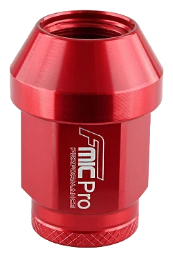 Kuta nakrętka aluminiowa do kół FMIC.Pro M14x1.25 Czerwona 1 szt.  stożkowa przelotowa 7075-T6