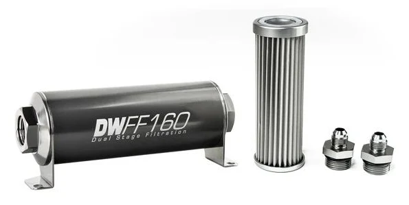 DeatschWerks In-Line Fuel Filter Kit -6AN 5 Mircon 160mm