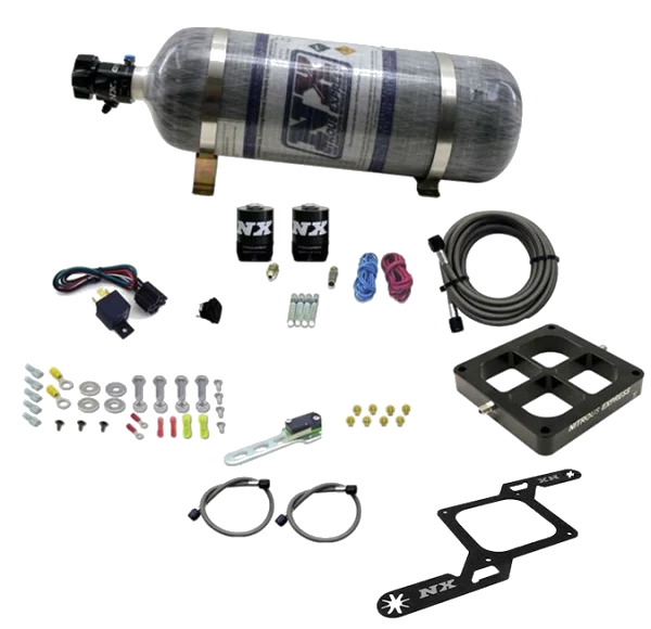 4500 Billet Crossbar Plate System Single Stage 100-500Hp with 12Lb Carbon Bottle Nitrous Express NX 63570-12