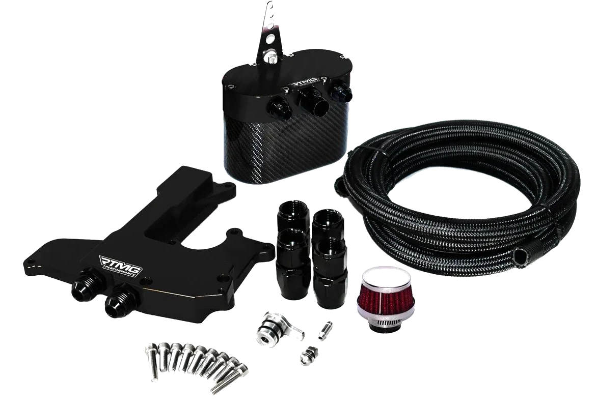 RTMG Performance Carbon Fiber Oil Catch Can Kit for 1.8/2.0 TSI Small Black