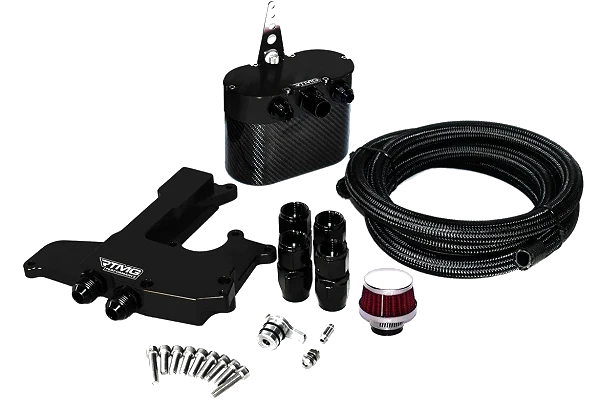 RTMG Performance Carbon Fiber Oil Catch Can Kit for 1.8/2.0 TSI Small Black