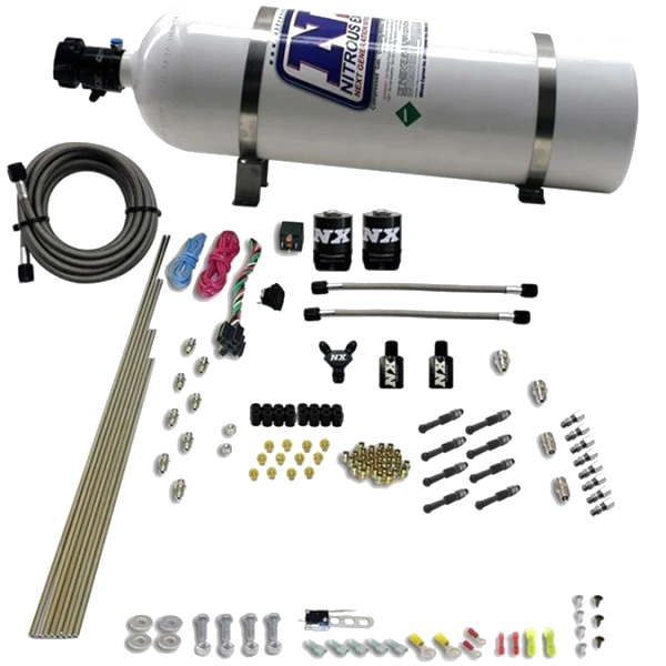 8-Cyl Dry Direct Port Nitrous System 15LB Nitrous Express NX 93006-15