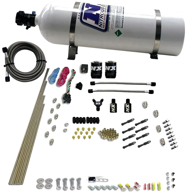 8-Cyl Dry Direct Port Nitrous System 15LB Nitrous Express NX 93006-15