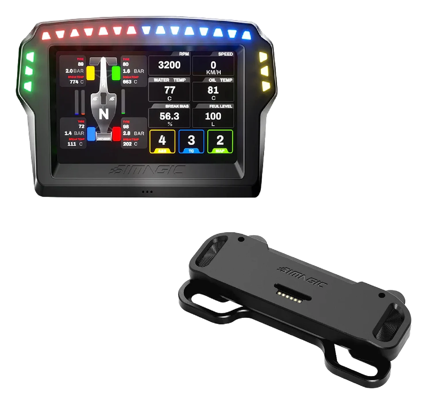 Zestaw Simagic MagicDash 4 ekran telemetryczny + MagDock uchwyt magnetyczny Simracing